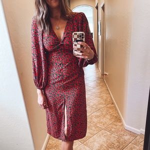 Topshop floral midi dress